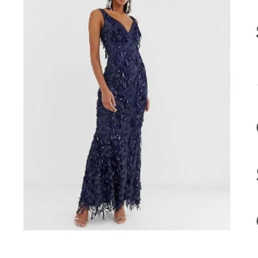 Asos sequin navy dress